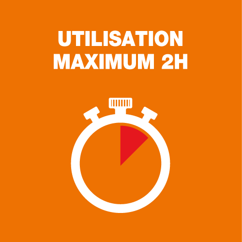 Utilisation maximum 2h